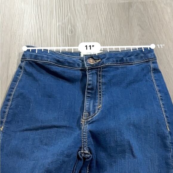 We The Free People Riley Slit High Rise Split Hem Dark Wash Skinny Jeans Size 25 - Picture 8 of 10